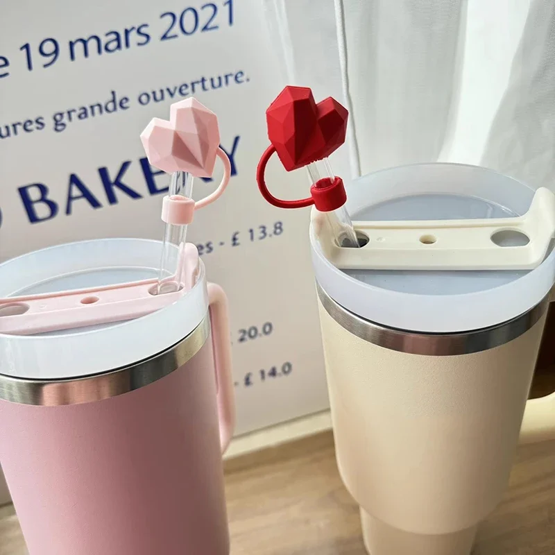

Kawaii Hearts Straw Cover Caps Cups Cute Bear 10mm Straw Toppers Tumbler Silicone Dust-Proof Straw Tip Cover