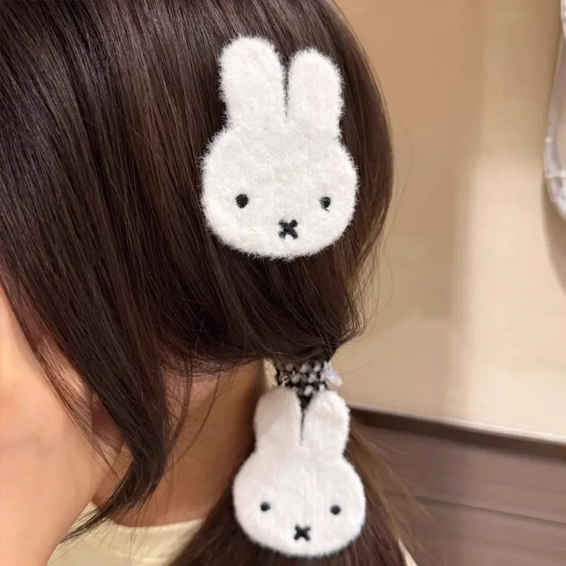 Neue Miffy Kaninchen-Haaraufkleber-Kopfbedeckung, süße, niedliche Haarspange für Pony und zerzauste Haare, Make-up, Gesichtswäsche, Foto-Haarspange – Detail 3