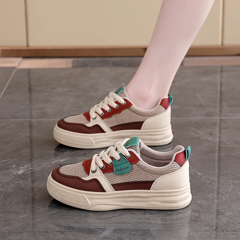 Women's Fashion Trend Thick Sole Shoes Casual Lightweight Breathable Sneakers Minimal Daily Versatile Zapato De Mujer