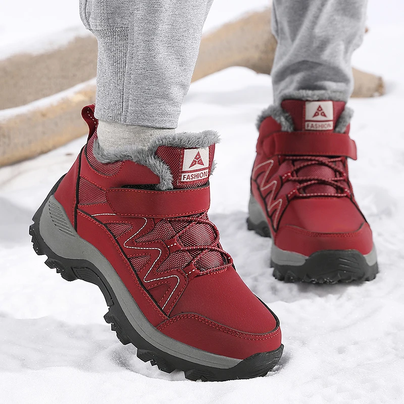 Winter Snow Boots Women High-top Plush Outdoor Warmth Casual Women Shoes Durable Anti-slip Hiking Shoes Women
