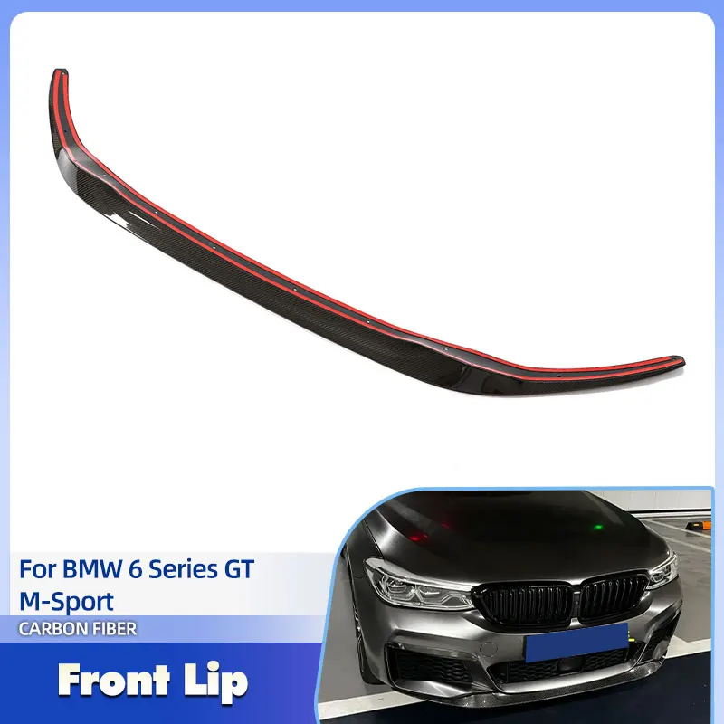 

Car Front Bumper Lip Spoiler Carbon Fiber for BMW 6 Series GT M-Sport 2017-2020 Racing Front Lip Chin Apron Guard Body Kit