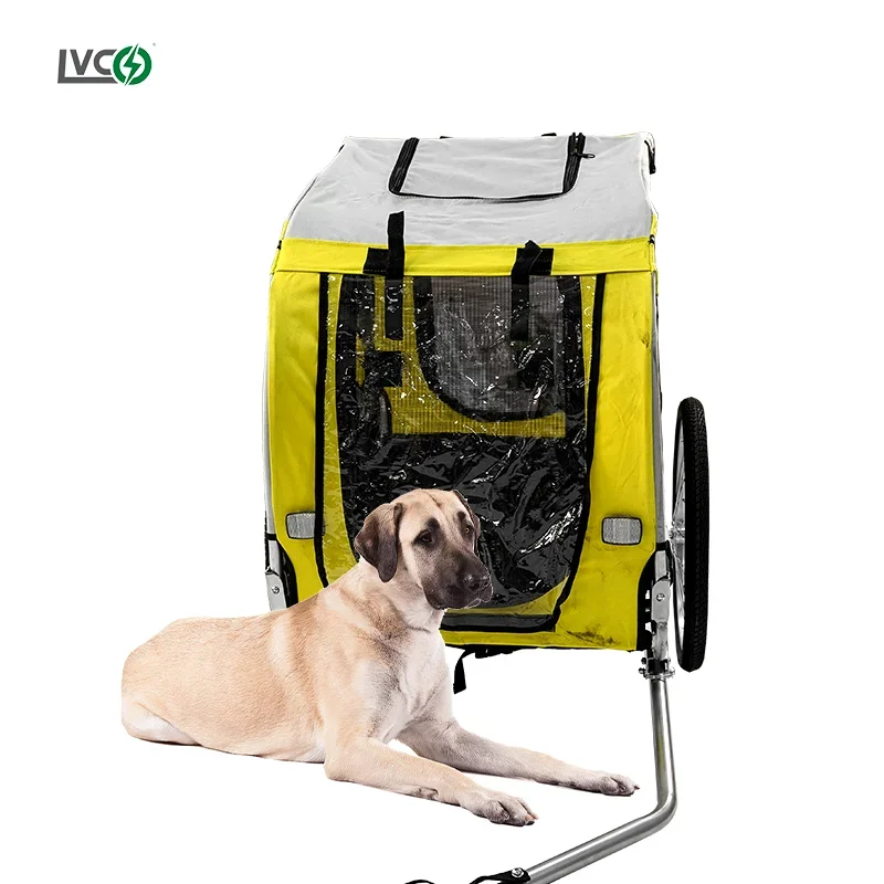 LVCO large pet bike trailer cat dog stroller folding outdoor riding travel trailer for dog cat 36v electric bike accessory