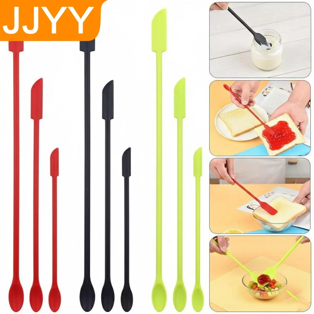 Silicone Spatula Double Sided Scraper Baking Mixing Tool Food Makeup Scraping Jars Bottles DIY Kitchen Utensil