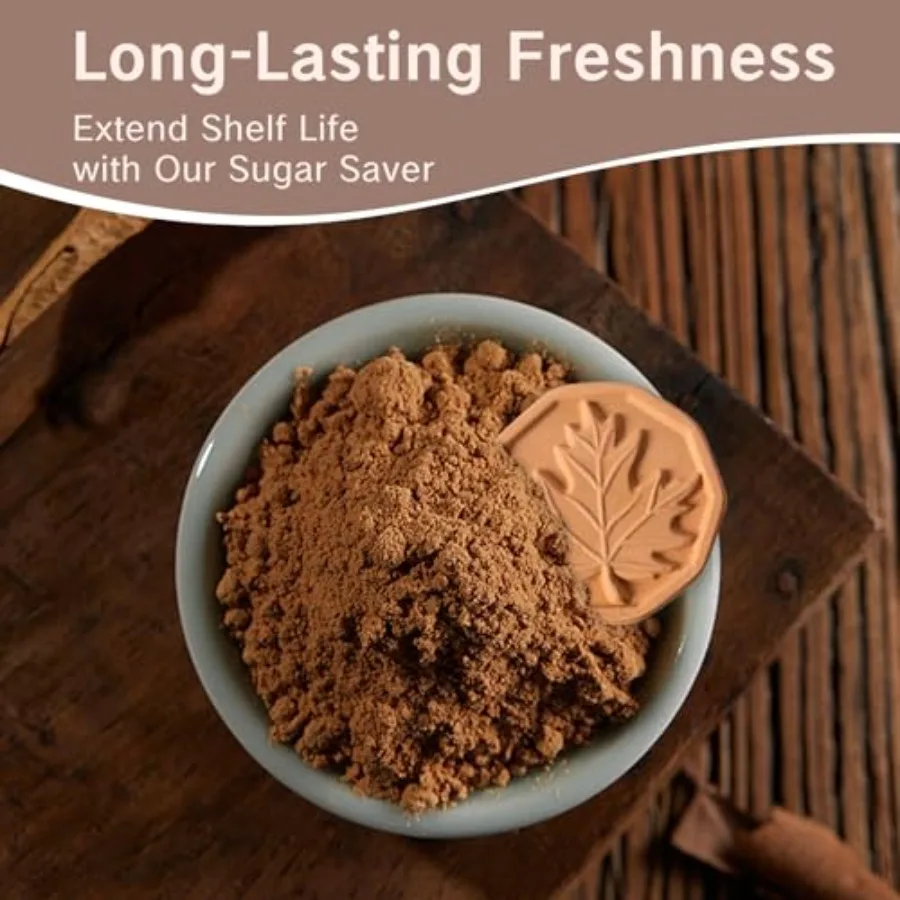 2 قطعة توفير السكر البني مع ورقة حاوية السكر البني أقراص عزر للتحكم الطويل في الرطوبة أثناء التخزين متعدد الاستخدام fo