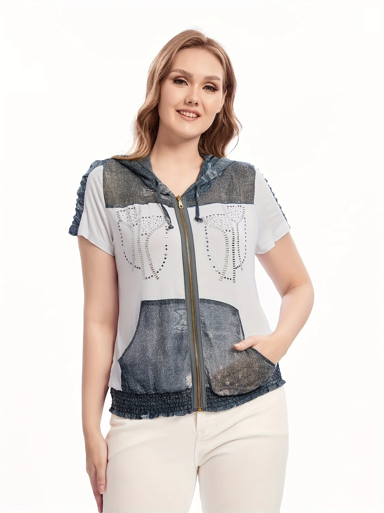 Modisches Damen-Hemd in Übergröße, gestrickt, für Frühling und Sommer