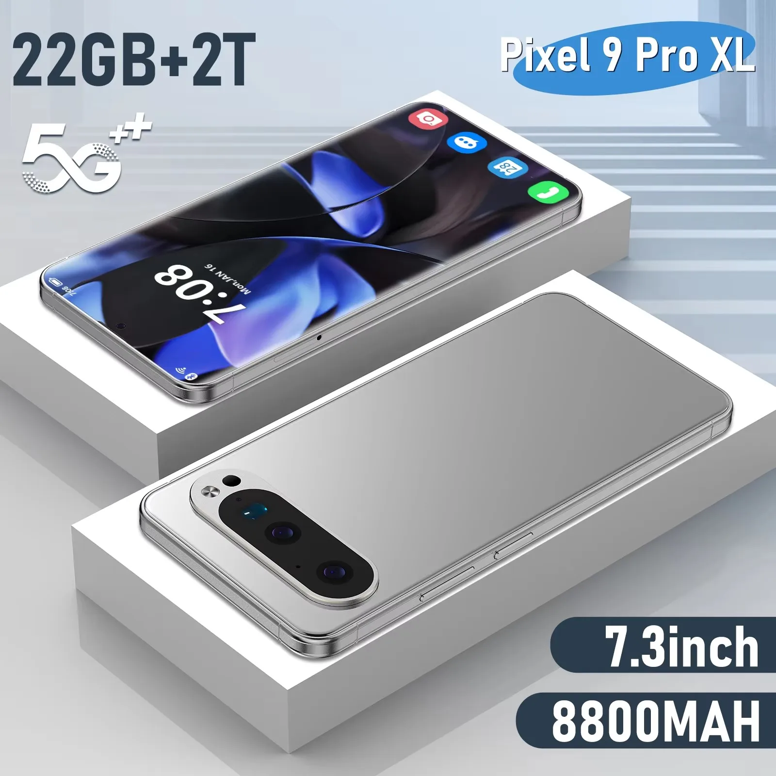 Pixel 9 Pro XL Smartphone 7,3 Zoll Globale Version 22G+2TB Snapdragon8 gen4 10core Android15 72+108MP 4G/5G Mobiltelefon Mobiltelefon