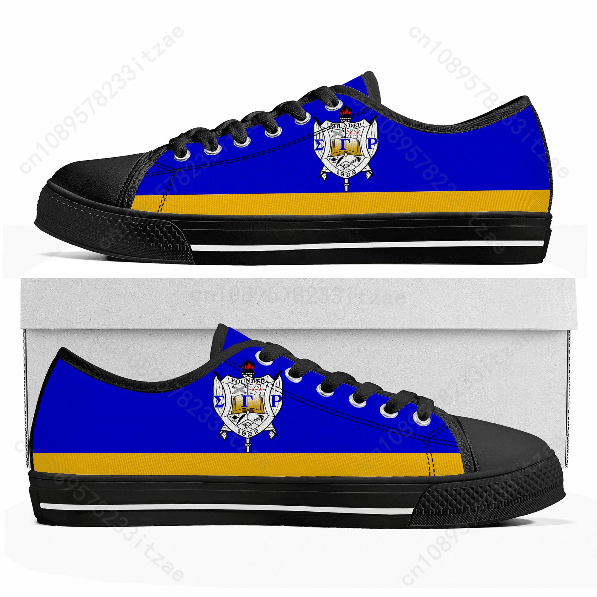 Rho Sorority ΣΓP 1922 Low Top Sneakers Sigma Gamma Mens Womens Teenager Canvas Sneaker Casual Custom Made Shoes Customize Shoe