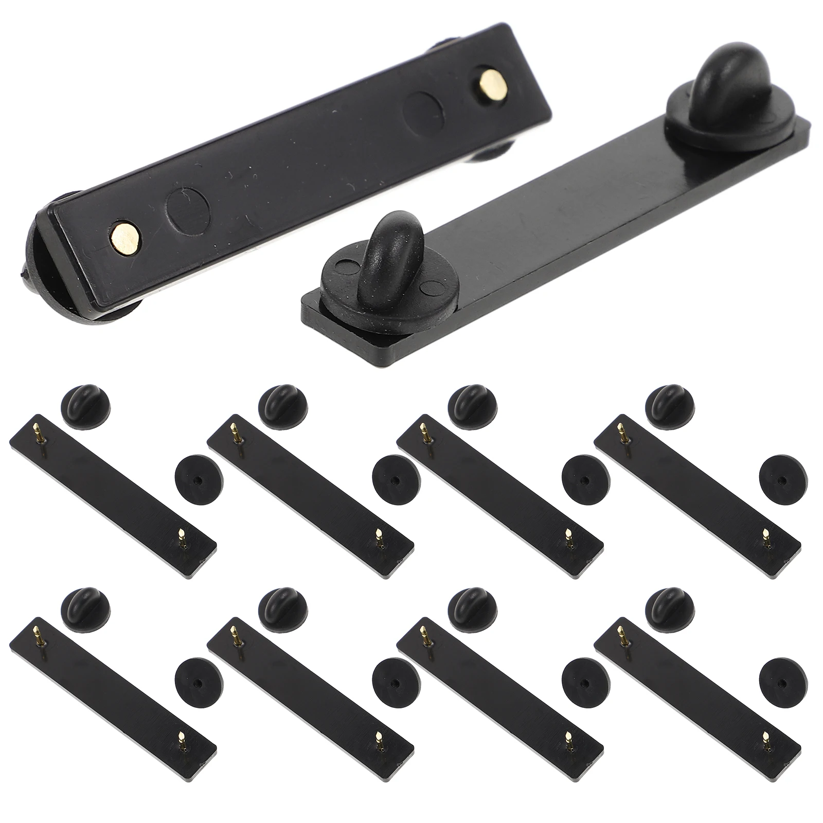 

10pcs Spur Brooch Backs Replacement Locking Pins For Enamel Badges Lapel Jewelry Diy Accessories Black Metal Pin Backings