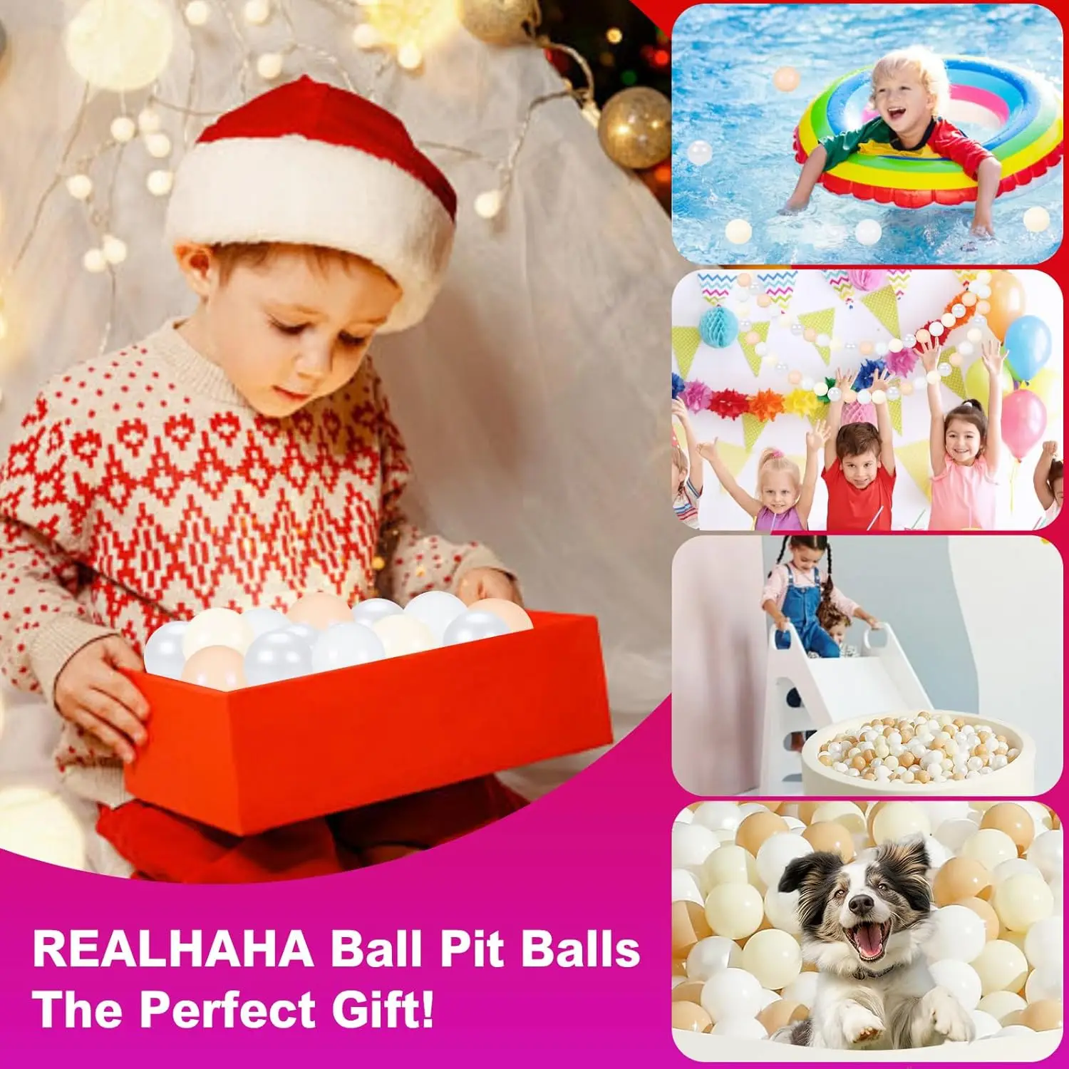 Bolas de piscina, té de la leche, Beige, blanco perla, blanco, 2,36 pulgadas, 100 pelotas de juego, bolas de plástico para piscina, casa de juegos, parque infantil, decoración de fiesta