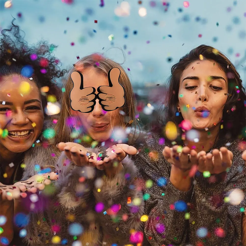 

2Pcs Novelty Party Glasses Funny Thumb Up Shape Comfortable Fit for Cheering Games Carnival Theme Parties Fun Photo Booth Props