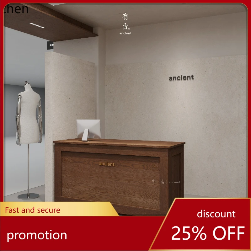 

HT cashier simple retro bar counter clothing store reception desk beauty salon cashier table counter