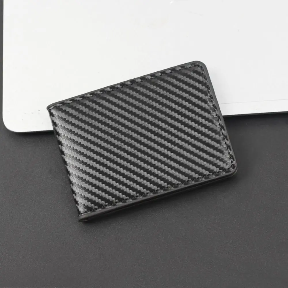Mode PU Leder Karte Halter 2/4/6/8/10 Karte Slots Mehrere Taschen Geldbörse Carbon Faser Ultra dünne Geld Tasche Männer Frauen