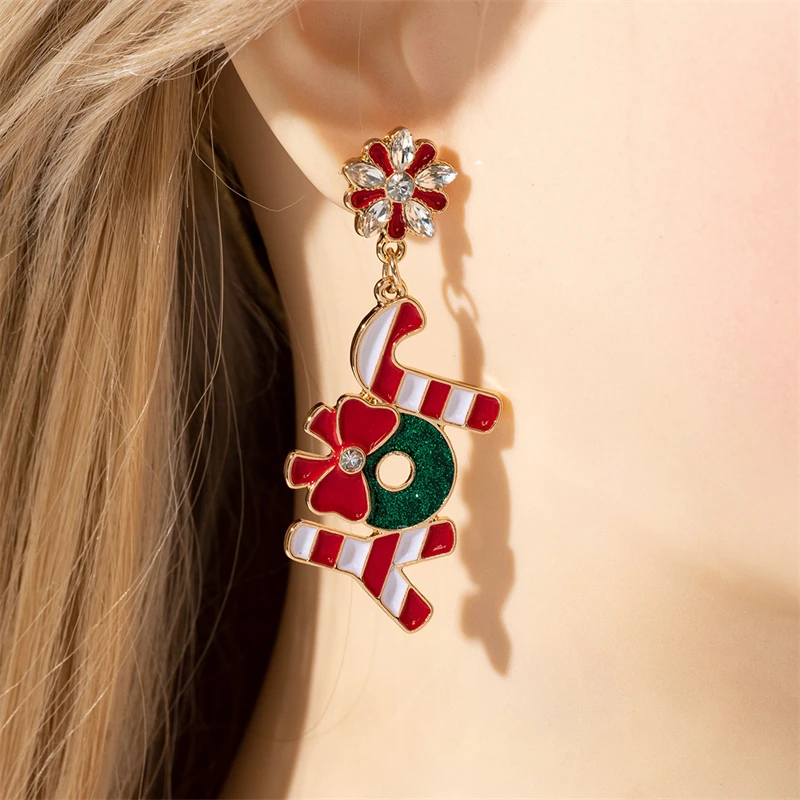 Neue trendige exquisite Weihnachts-Glühbirnen-Ohrhänger für Frauen, einfache Strass-Schleifenohrringe, Weihnachtsfeier-Schmuckgeschenke. – Detail 14