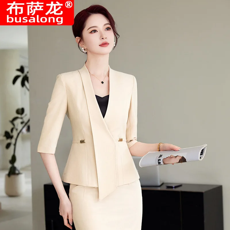 

2025New High-End Professional Suit for Women Spring Summer Fashionable Elegant Blazer Manager Business Workwear Customer Service
