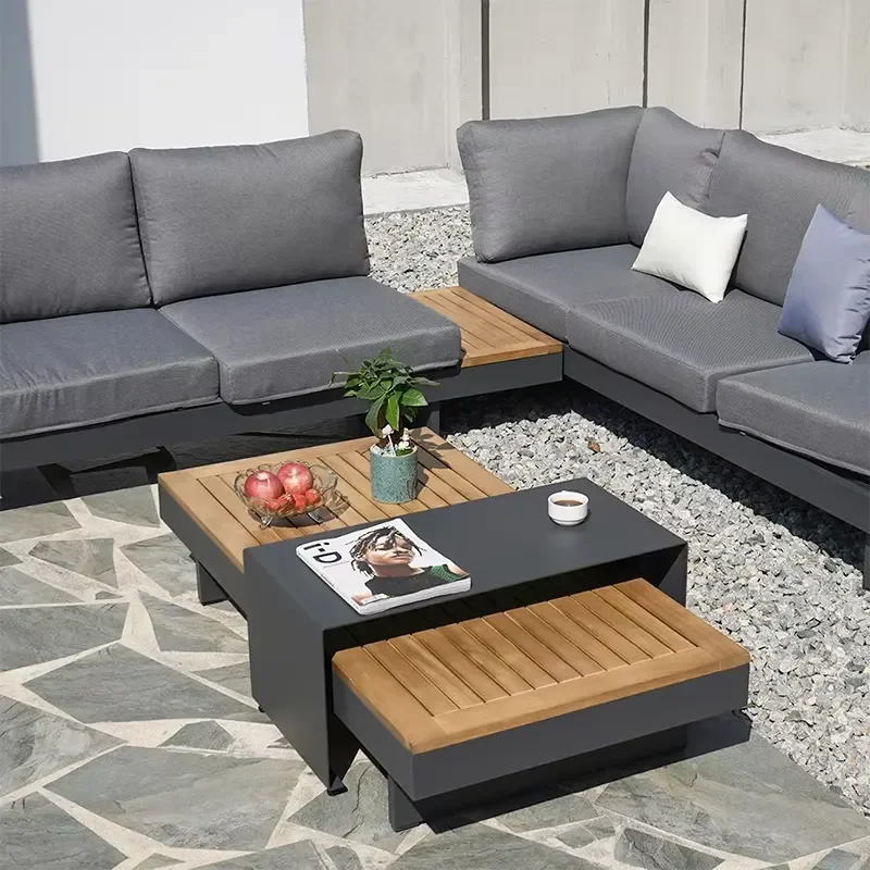 Modern Aluminum L Shape Garden Sofas Outdoor Furniture Outdoor Sofas Patio Furniture Set