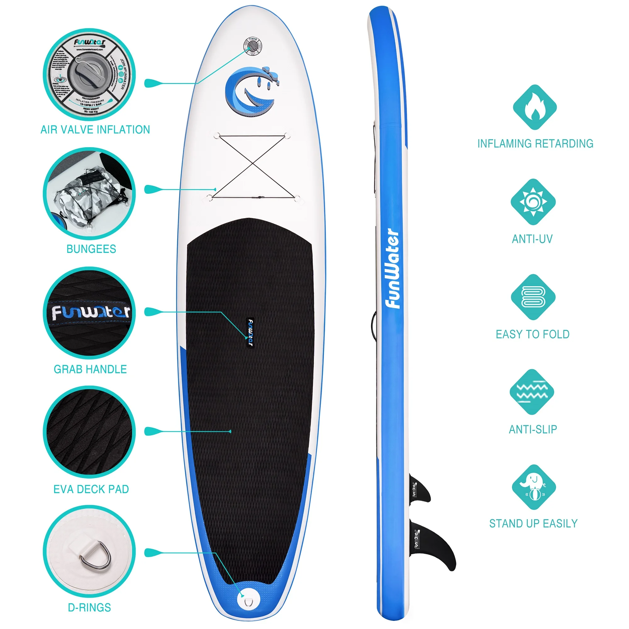 OEM 11' Blue Paddle Surf Inflatable Stand up Paddle Pvc Board Wakeboard Surfboard Isup sup Board Surf Sub