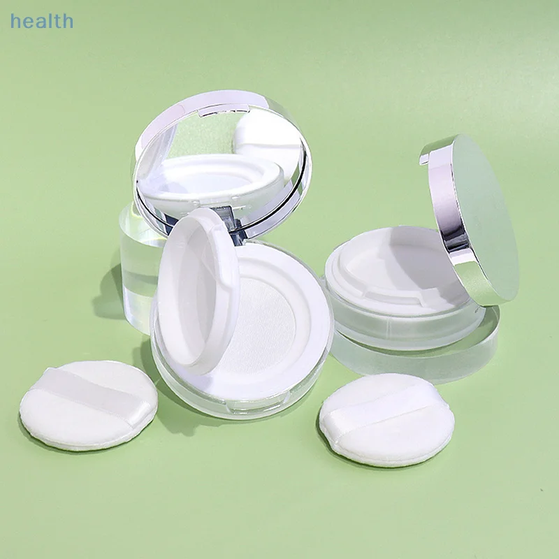 8g vazio caixa de pó solto recarregável portátil maquiagem configuração pó blush caso recipiente com espelho puff e rede elástica
