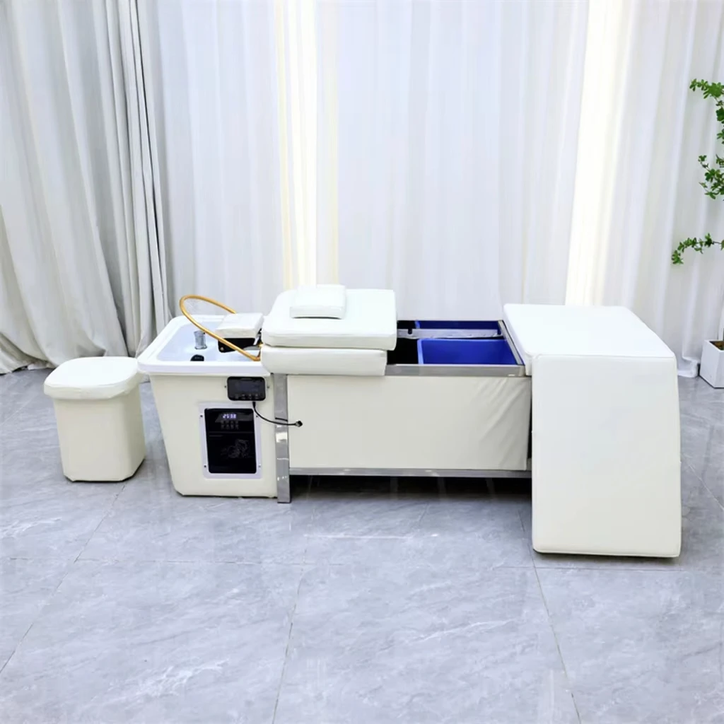

90L Portable Shampoo Bed Large Capacity Beauty Bed for Hair Salon and Barber Shop Pipeless Massage Table with Water Tank