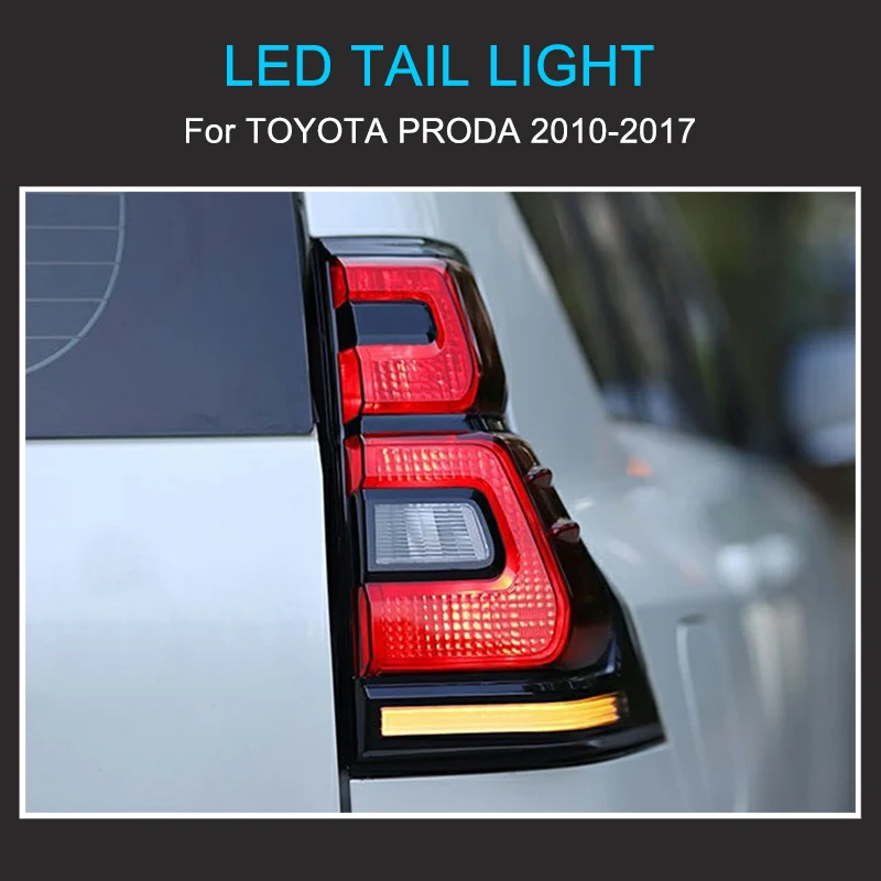 1 زوج مصباح ليد خلفي الجمعية لتويوتا برادو 2010-2017 مصابيح خلفية التوصيل والتشغيل مع محرك LED تحول الفرامل الخلفية المصابيح الخلفية