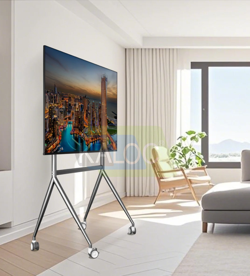 KALOC AS120 Tv Cart With Four Legs Support Tv Mur 100 Inch Floor Trolley Stand Wall Mount Flat Panel Advertising Display Stand
