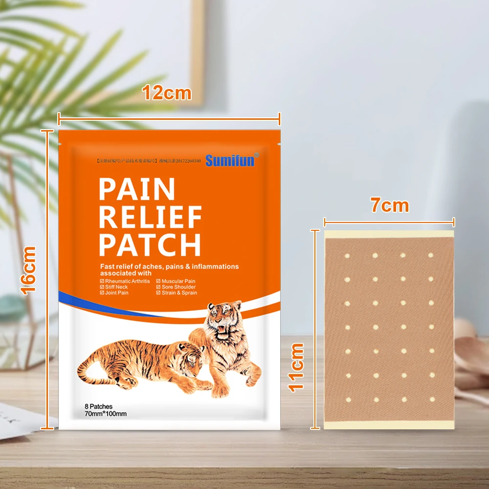 8/16/24/40Pcs Sumifun Tiger Patch ทางการแพทย์ Back Pain Joint Power ความร้อนปูนปลาสเตอร์เข่ากล้ามเนื้อไหล่ Body สติกเกอร์จีนยา