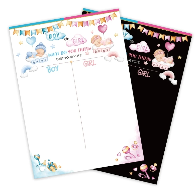 Poster tiết lộ giới tính của bữa tiệc tiết lộ giới tính với 36 bộ nhãn dán bé trai hoặc bé gái