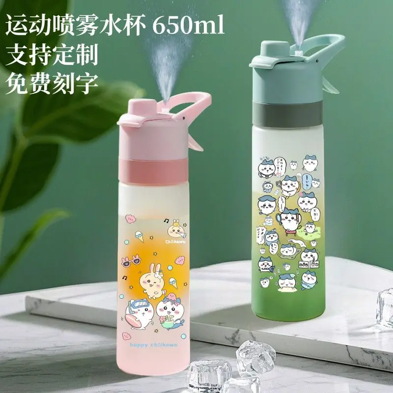

Chiikawa Hachiware Anime Spray Water Bottle Cute Leakproof Summer Cooling Cup Lightweight Sports Flask for School & Outdoor