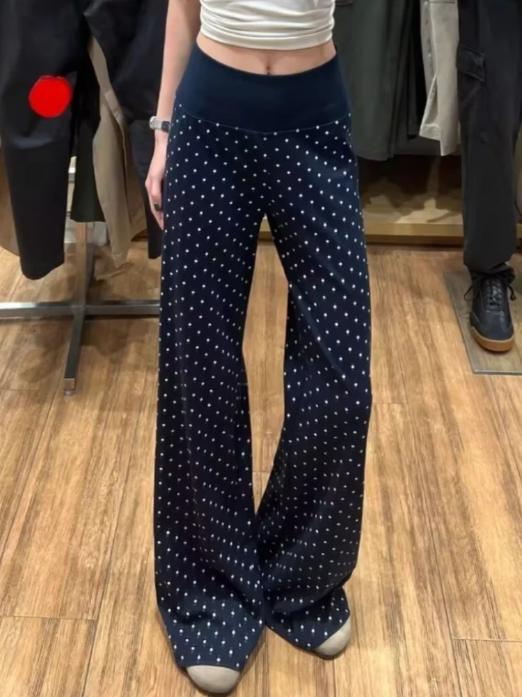 Korean Style Polka Dot Pants Women Summer Casual High Street Stylish Simple Full Length All-match College Comfortable Harajuku
