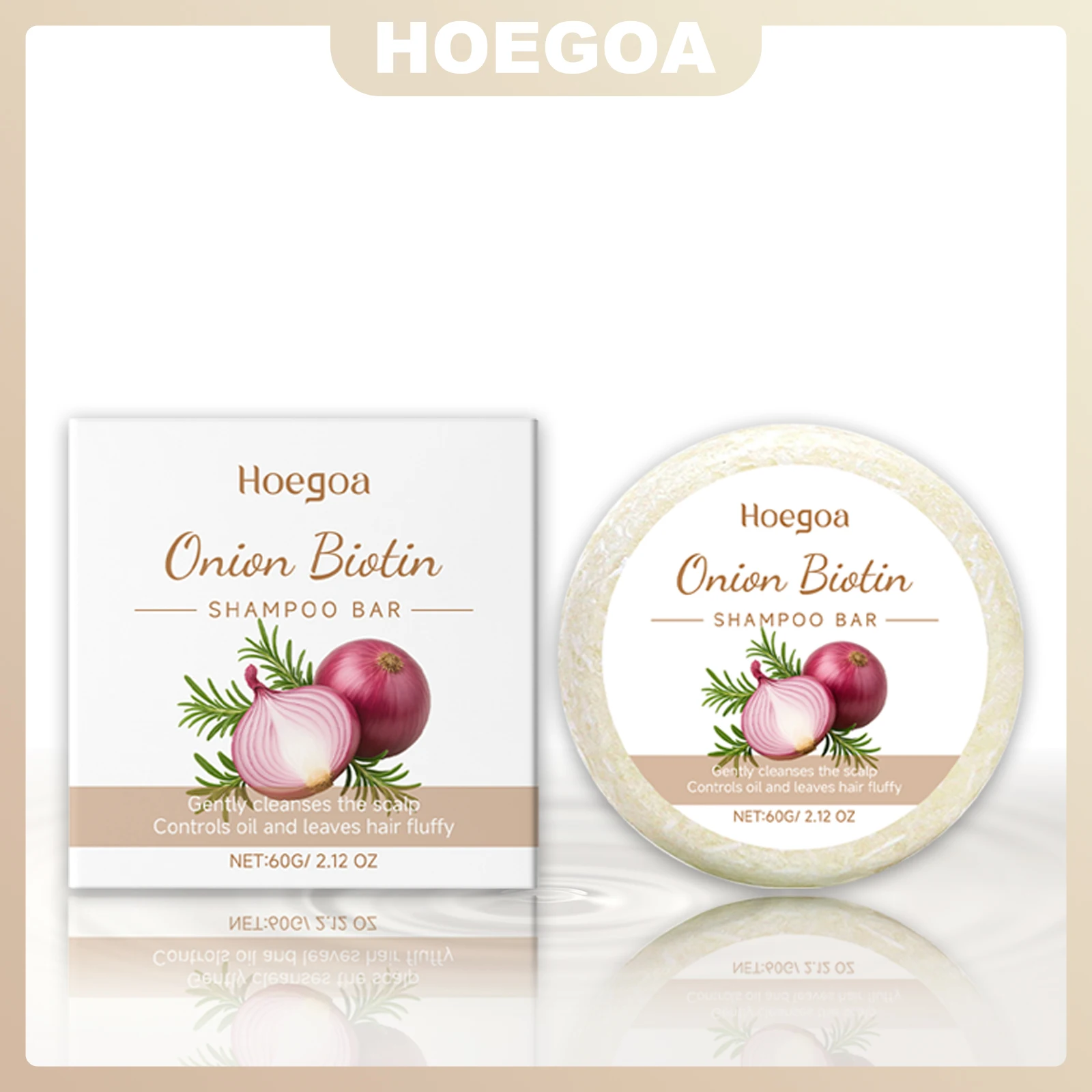 

HOEGOA 60g Onion Essence Shampoo Soap Strengthens Hair Moisturizes Scalp Gently Cleaning Reduces Oiliness Suitable for Sensitive
