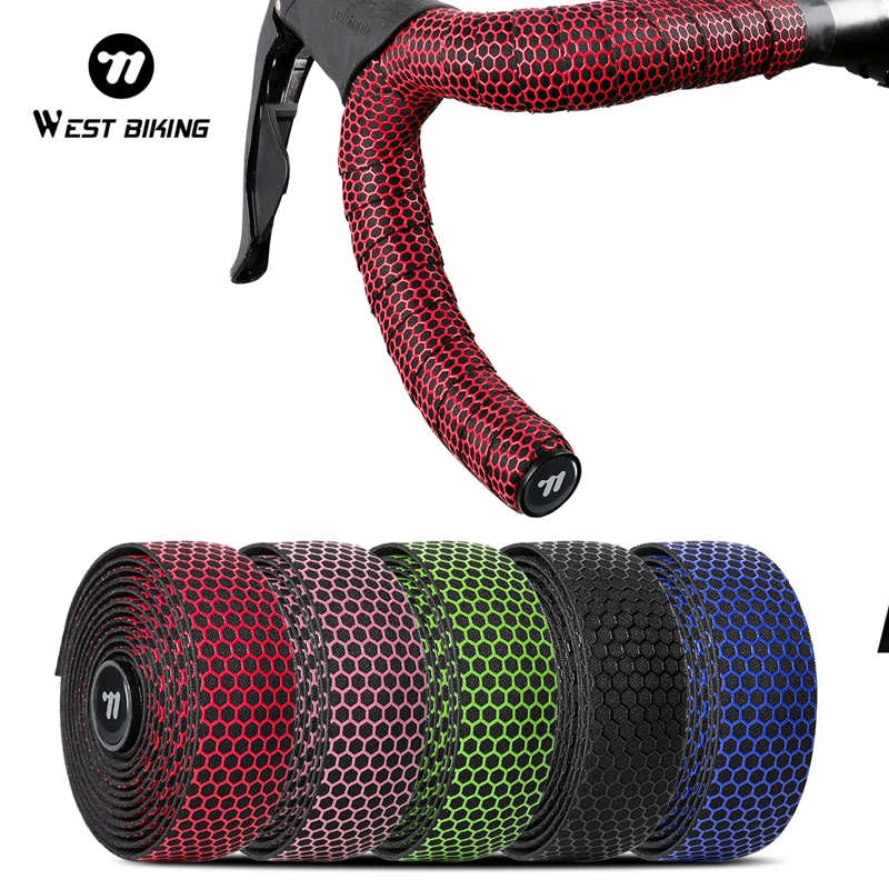 

Road Bicycle Handlebar Tape PU EVA Anti-Slip Honeycomb Shock Absorber Bike Sweat-Absorbent Handle Bar Belt Cycling Accessories