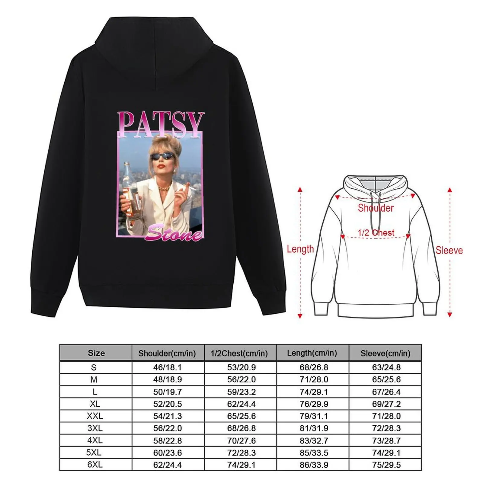 Patsy Stone Ab Fab Hoodie roupas masculinas usam estilo japonês roupas coreanas com capuz oversize