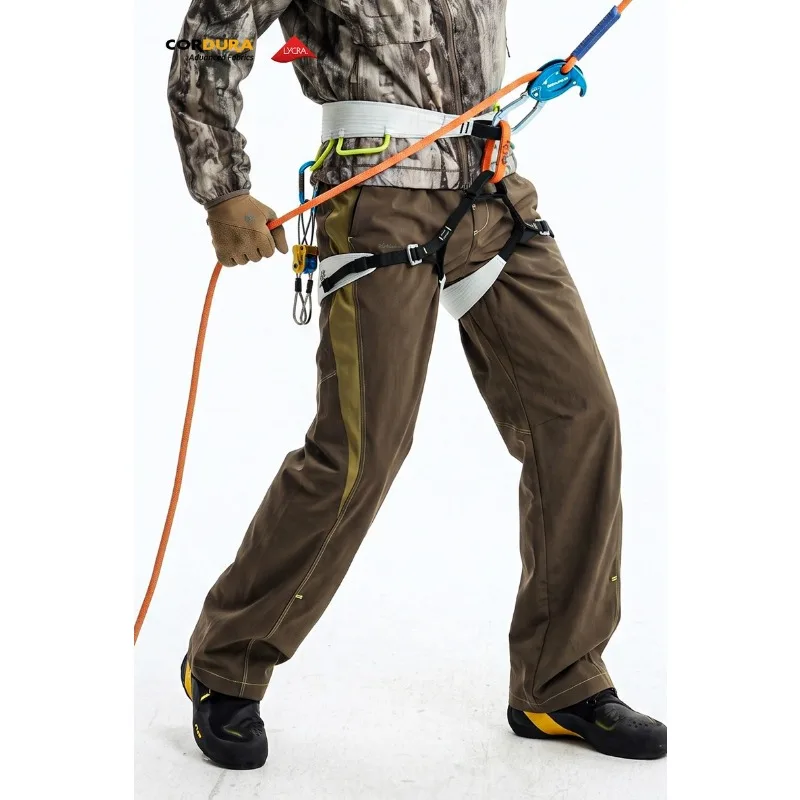 Men's  Rock Climbing Pants - Durable & Stretchy Bouldering Trousers with High Abrasion Resistance for Mountaineering