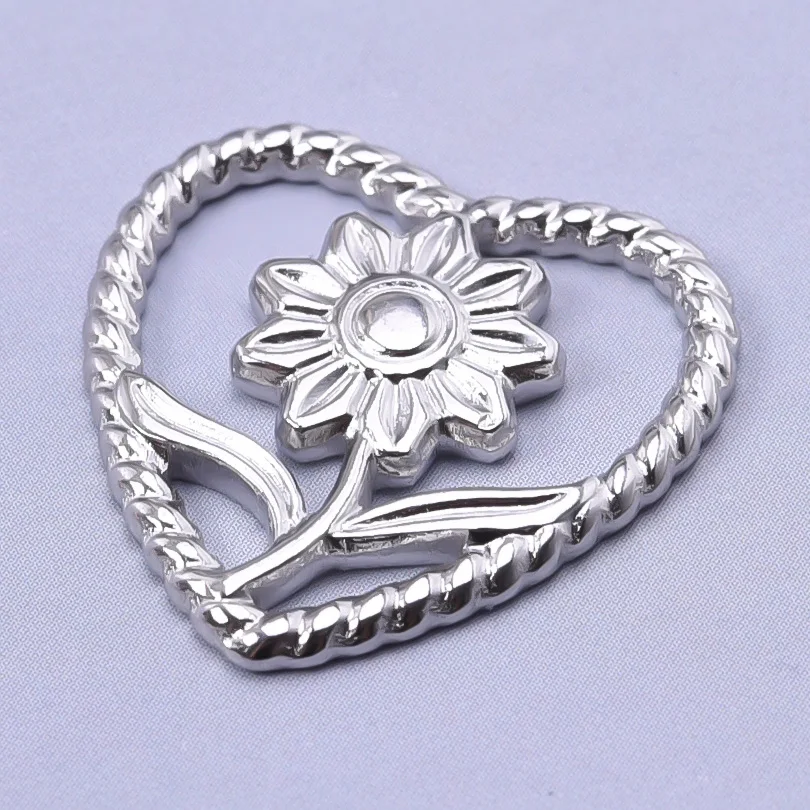 6pcs Titanium/Stainless Steel Heart Charms For Jewelry Making Supplies Fashion Diy Love Pendant Wings Flower Landscape Materials