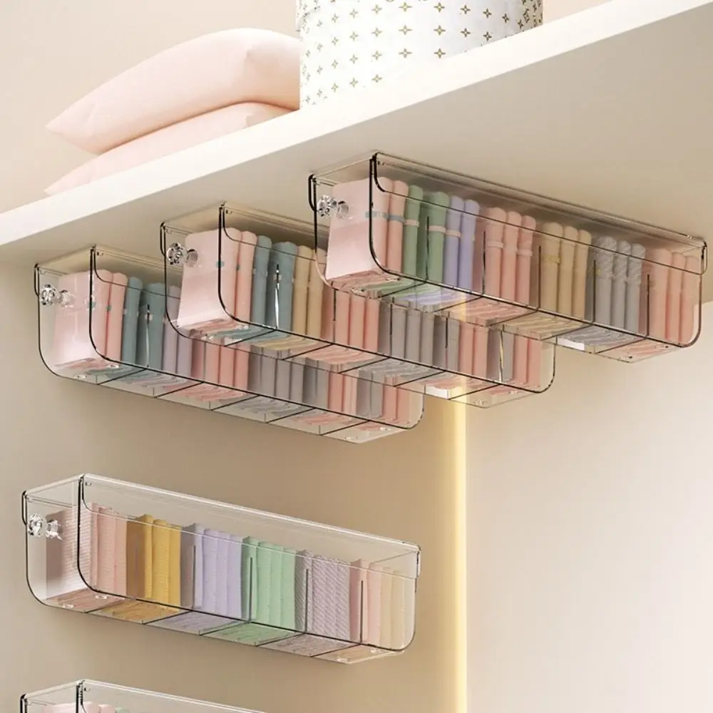 New Wall-mounted Underwear Sock Storage Box Closet Bra Garments Holder Bin Drawer Case Large ClothCompartment Box Space-saving