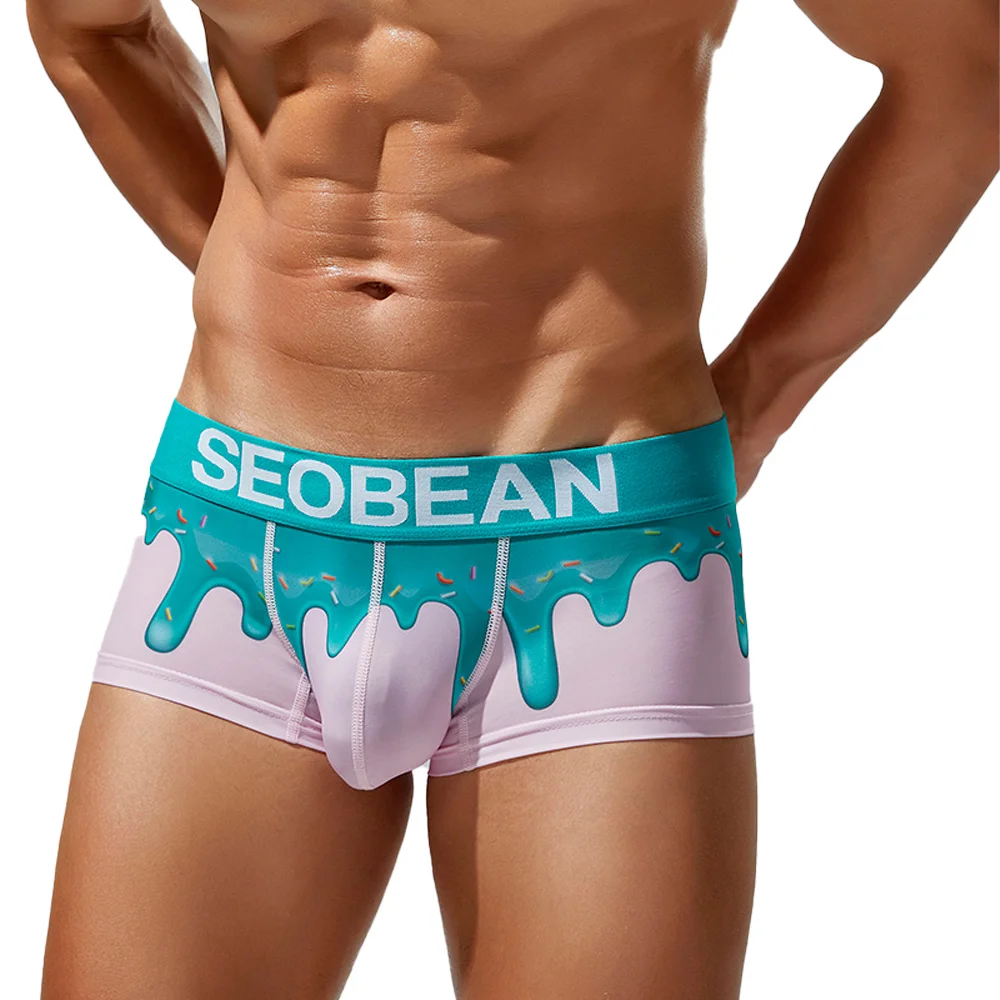 SEOBEAN Men's Boxer Briefs Novelty Print Design with Branded Elastic Waistband Smooth Stretch Fabric Fun And Fashionable Underwe