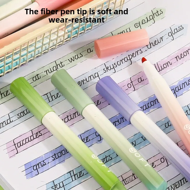 High-Beauty Gradient Fluorescent Highlighters for Emphasizing, Box Pack, Large Capacity, Student-Friendly Eye-Protecting