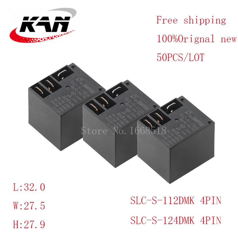 

Free shipping 50pcs relay SLC-S-112DMK SLC-S-124DMK 12VDC 24VDC 30A 250VAC 4PIN Original New