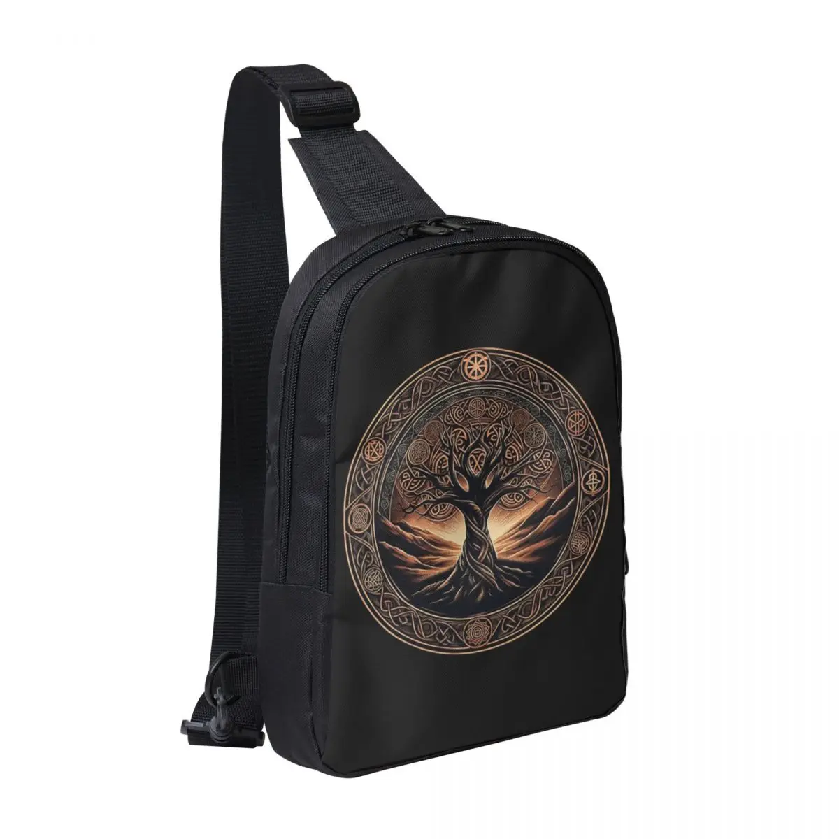 

Celtic "Tree Of Life" Chest Bag Men Sling Crossbody Backpack Chest Bag Traveling Hiking Daypack Shoulder Bag