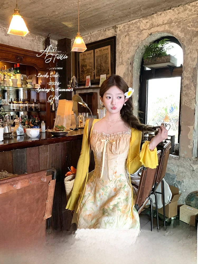 Romantic Style Lace Printed Embroidery Strap Dress Women's Sweet Summer Dress A-Line Skirt Polyester Fabric No Sleeve Slim Fit