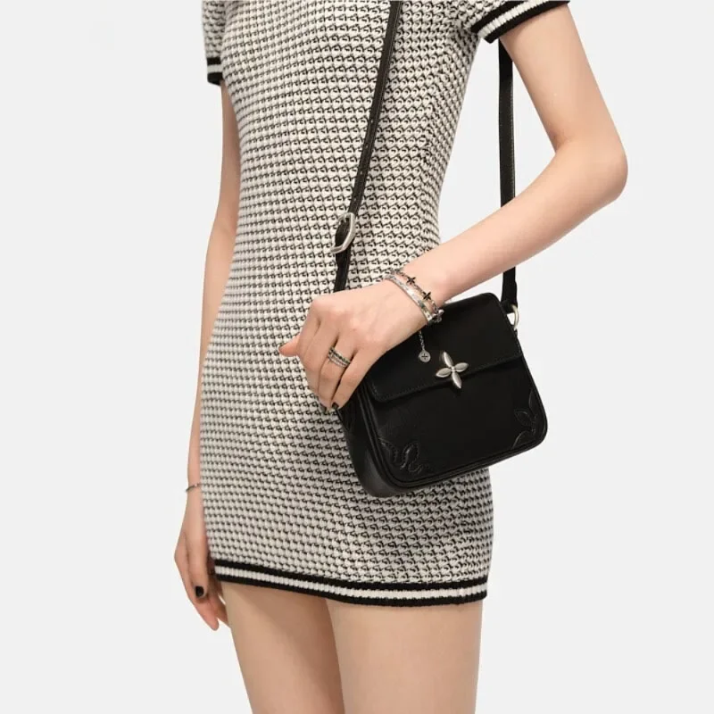 SMFK Bird Bag for Women Cowhide Shoulder Bag Fashion Advanced Luxury Crossbod Bags Vintage Lady Shopping Bags 2023 New Design