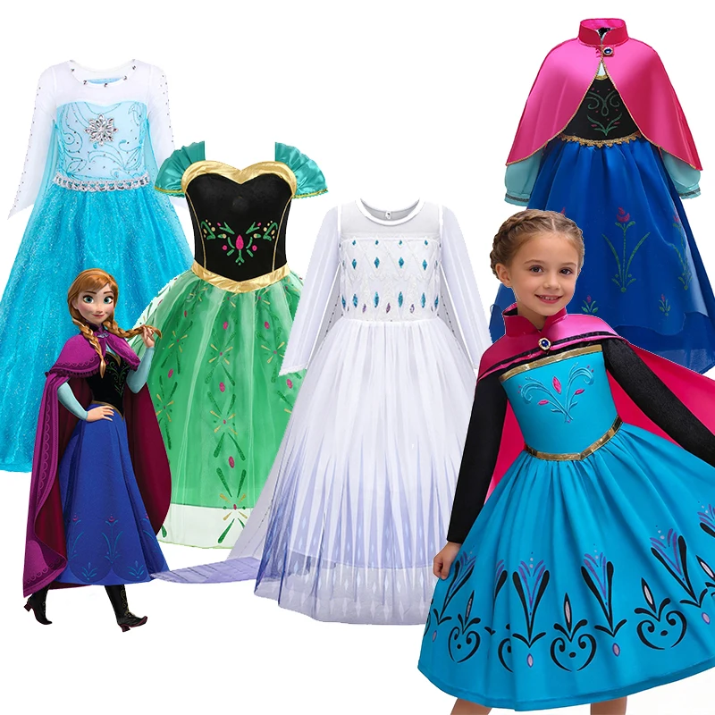 

Платье принцессы Эльзы из мультфильма «Холодное сердце», костюм для девочек, детский карнавальный костюм на Хэллоуин, платье для детского дня рождения
