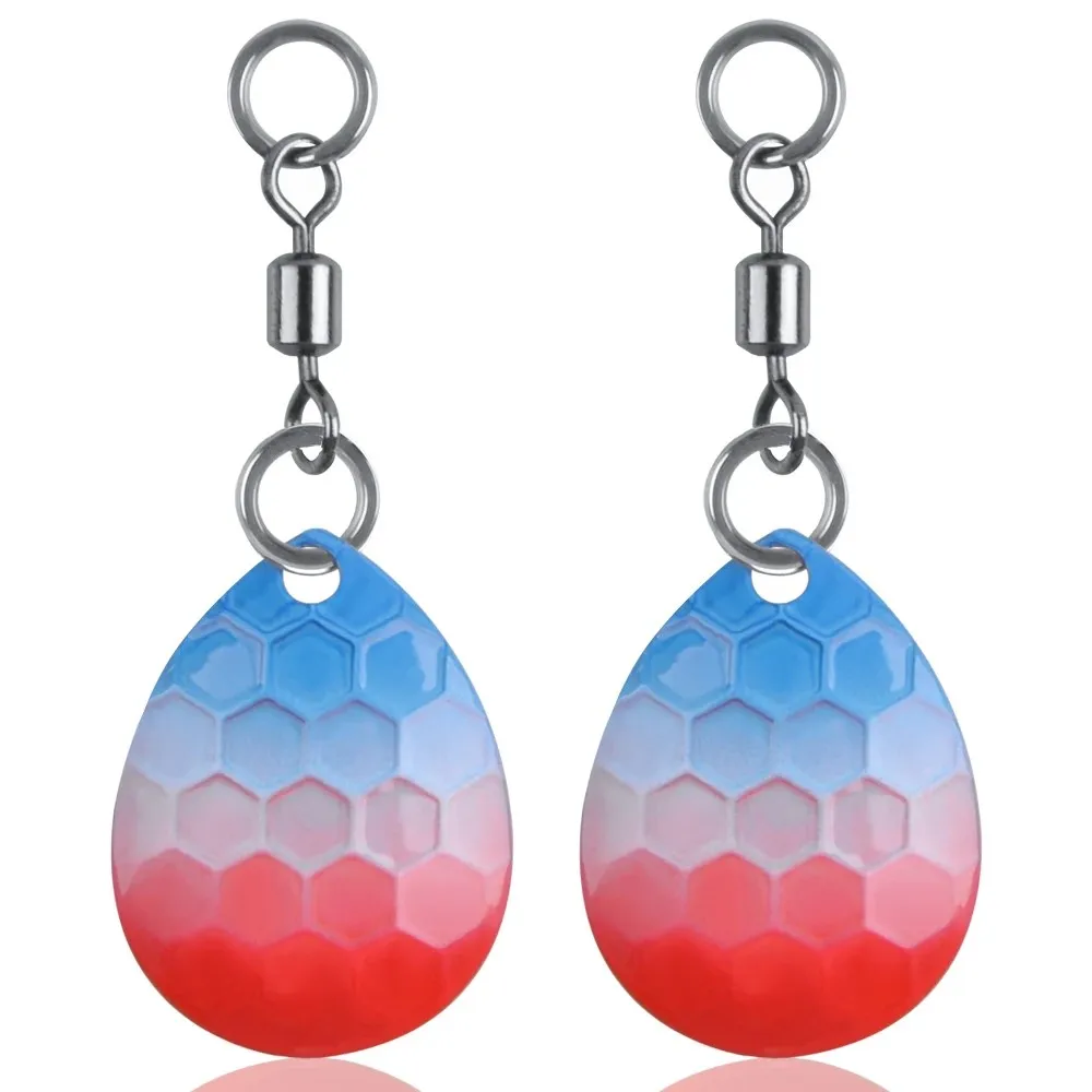 40 قطعة شفرات دوارة كولورادو مجموعة طعوم صيد السمك شفرات دوارة مضمنة حلقات سبليت دوارة يدور لحفارات العين الورقية لصيد الأسماك #1