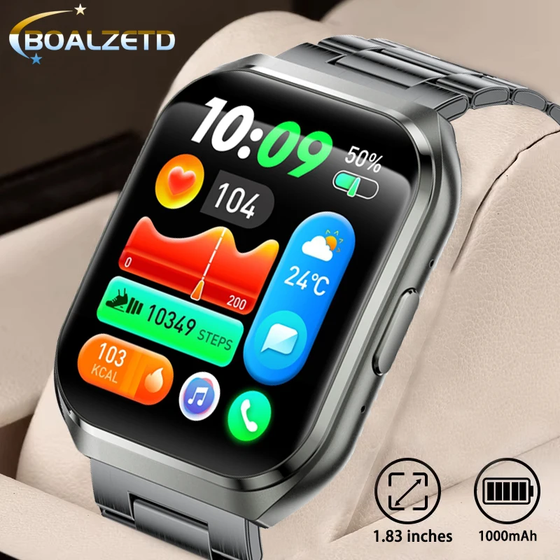 AMOLED 2026 HD 3D Curved surface screen New 1000mAh Battery IP68 Waterproof Sports Bluetooth Call Men Women SmartWatch Gift