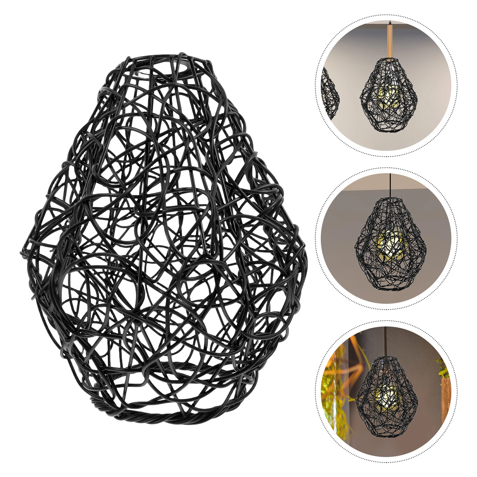 

Plastic Hollow-Out Woven Pendant Light Lampshade Hanging Ceiling Fixture Decorative Lamp Shade for Home Dining Living Room Cafe