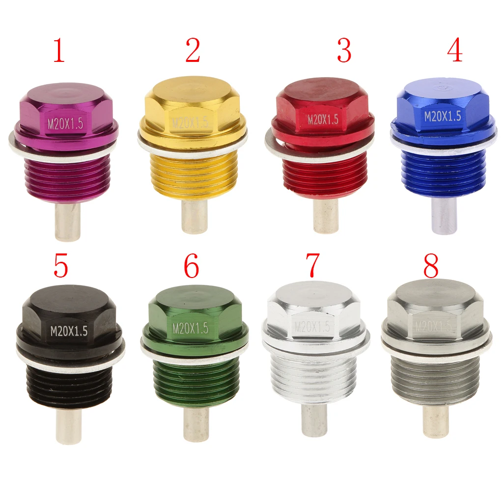 M20X1.5 Anodized Magnetic Engine Oil Pan / Drain Bolt Plug fits for