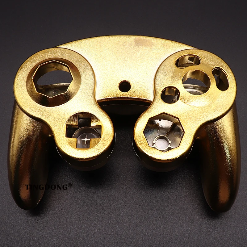 For NGC Gamecube Controller Electroplated Gold Housing Shell Case Handle Protective Cover and Buttons Replacement