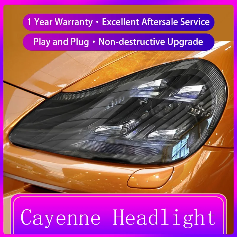 Vehicles Accessories For Porsche Cayenne 2007-2010 Front Light DRL Head Lamp Car Turn Signal Upgrade LED Headlight Lens Auto