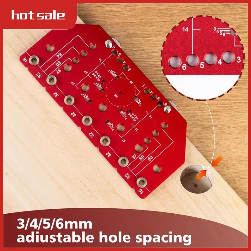 

A52I-Shelf Pin Jig And Hinge Jig 2 In 1 Self-Contained Clamping, 32Mm Shelf Pin Jig Aluminum Alloy With 1/4 Inch Drill Bits