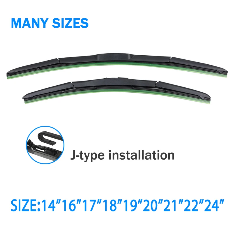 New Three Stage Car Wiper Universal U-type Mute Durable Multi Size Front Windshield Delicate Rubber Wiper Auto Parts