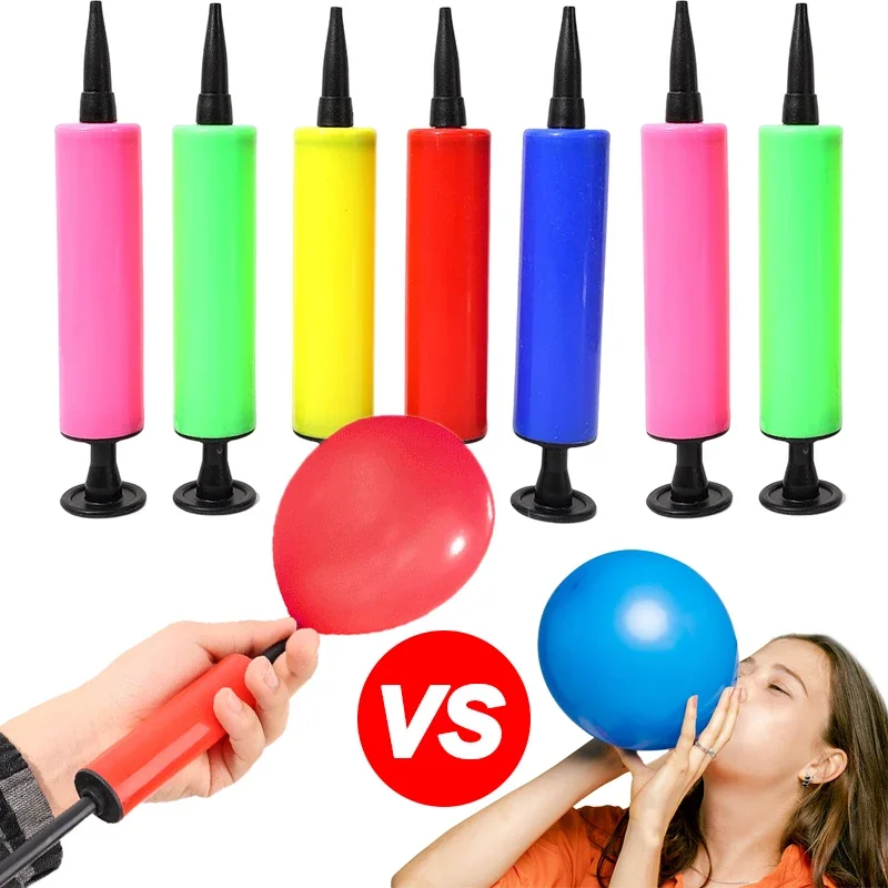 Balloon Pump Air Inflator Hand Push Portable Colorful Balloon for Wedding Birthday Party Tool Supplies Balloon Pump Accessories